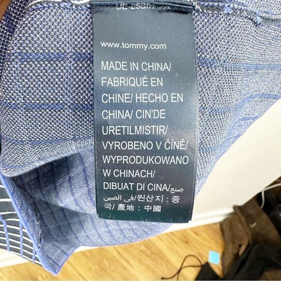 Tommy Hilfiger Navy/Periwinkle/White Windowpane Knit Short Sleeve Dress Sz Small - Picture 9 of 14